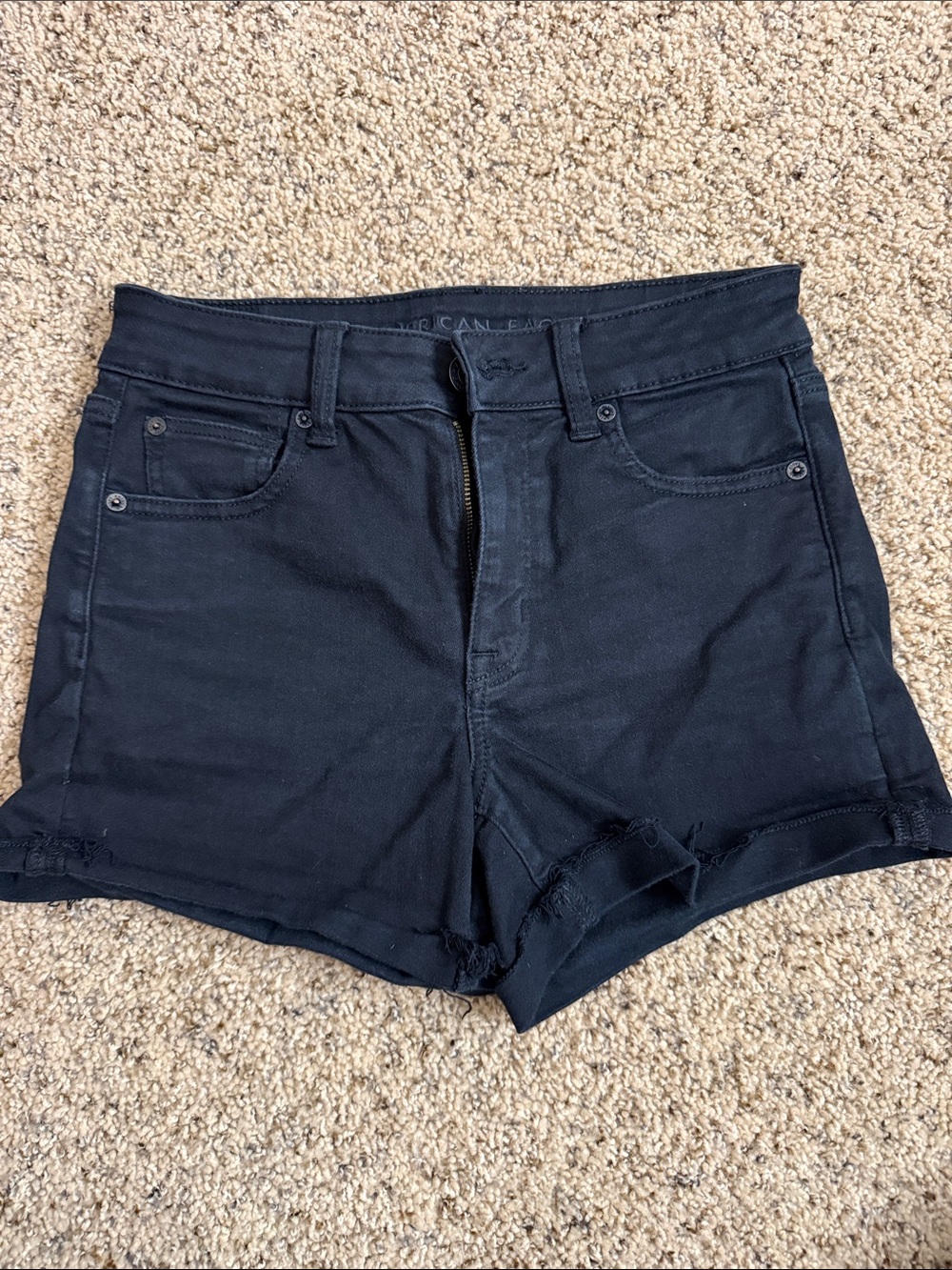 American Eagle Outfitters Black High-Rise Denim Shorts